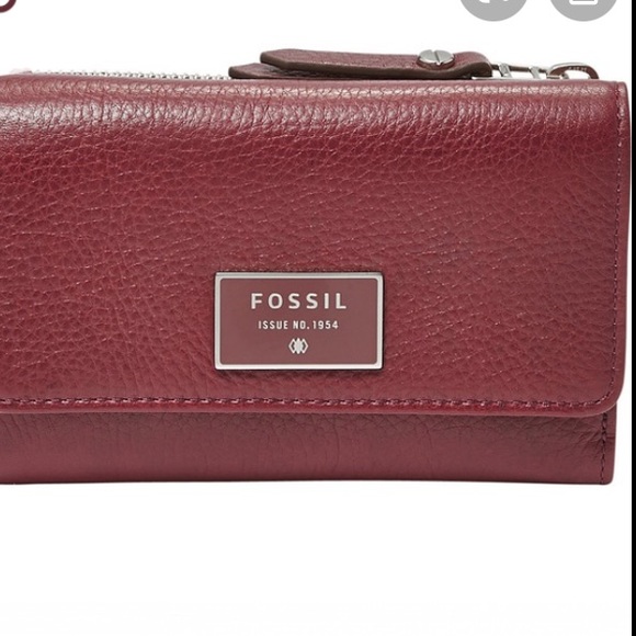 Fossil Dawson Multifunction Wallet in Wine - Picture 1 of 8
